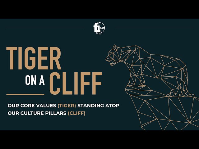 F1Soft - Core Values and Culture Pillars (Tiger on a Cliff) - Featured Image