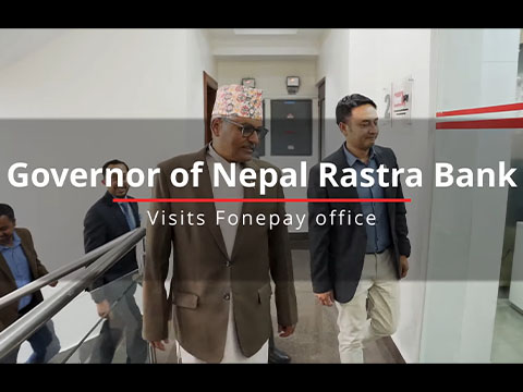 Governor of Nepal Rastra Bank, Maha Prasad Adhikari visits Fonepay office - Featured Image